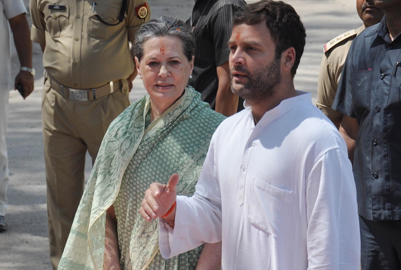 Congress president Sonia Gandhi with Congress vice president Rahul Gandhi  (File Photo: IANS)